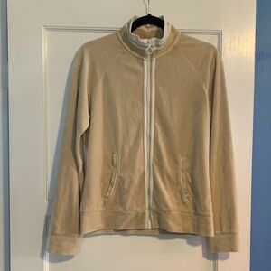 Vintage Khaki Velour Track Jacket